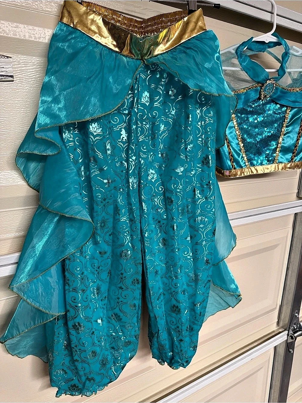 Jasmine Disney Girls 7/8 Blue & Gold Costume